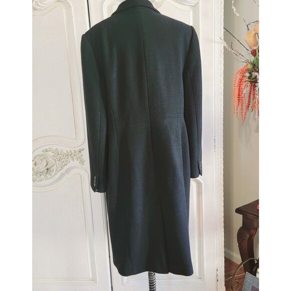 Vintage Murano Wool blend  Long Coat Women's Size 12 Black Button - Picture 15 of 15